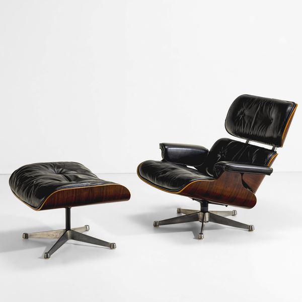 Lounge chair 670 con ottomana 671