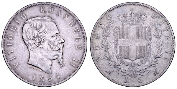 REGNO D'ITALIA. VITTORIO EMANUELE II DI SAVOIA, 1861-1878. 5 Lire 1864. Napoli.
