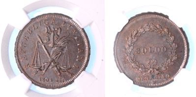 Milano. Repubblica Italiana, 1802-1805. Progetto del Soldo A. III/1804.