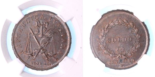 MILANO. REPUBBLICA ITALIANA, 1802-1805. Progetto del soldo A. III/1804.
