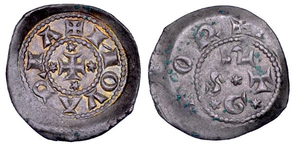 NOVARA. COMUNE (a nome di Enrico VI), SEC. XII-XIII. Denaro scodellato.