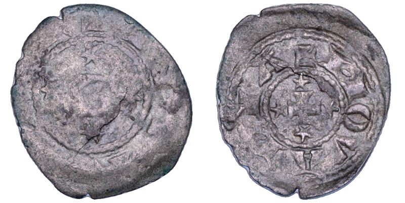 NOVARA. COMUNE (a nome di Enrico VI), SEC. XII-XIII. Denaro scodellato.  - Asta Numismatica - Cambi Casa d'Aste