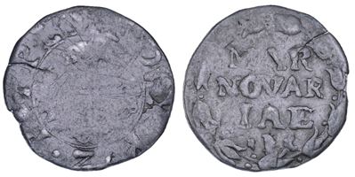 Pier Luigi Farnese (attr.), Novara, Trillina (Croce fogliata, R/ mare di Novara entro ghirlanda)