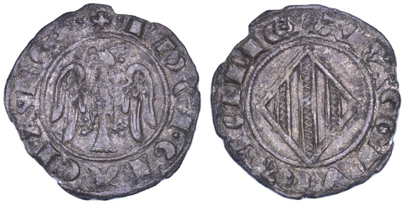 MESSINA. PIETRO D'ARAGONA E COSTANZA DI SVEVIA, 1282-1285. Doppio denaro.  - Auction Numismatics - Cambi Casa d'Aste