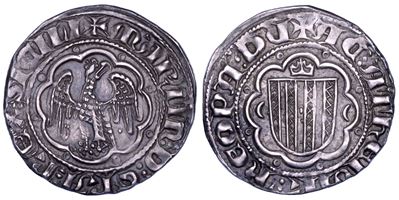 Martino I il Giovane, Aquila coronata ad ali spiegate e stemma con corona (pierreale)