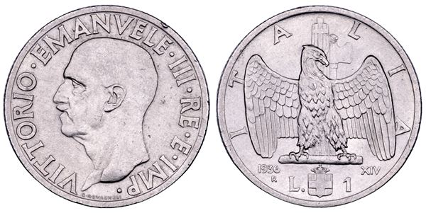REGNO D'ITALIA. VITTORIO EMANUELE III DI SAVOIA, 1900-1946. Lira 1936. Impero.