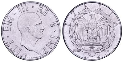 Vittorio Emanuele III di Savoia, 2 Lire 1942 (Impero) Regno d’Italia