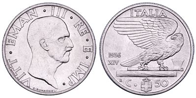 Vittorio Emanuele III di Savoia, 50 Centesimi 1936 (Impero), Regno d’Italia
