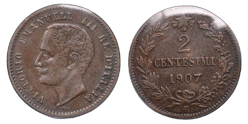 Vittorio Emanuele III di Savoia, 2 Centesimi Regno d’Italia (1907), rame
