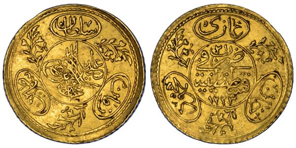 IMPERO OTTOMANO. MAHMUD II, 1808-1839 (1223-1255). Hayriye Altin 1223 (anno 22).