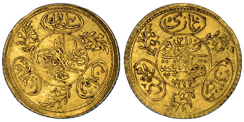 IMPERO OTTOMANO. MAHMUD II, 1808-1839 (1223-1255). Hayriye Altin 1223 (anno 22).  - Auction Numismatics - Cambi Casa d'Aste