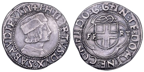 DUCATO DI SAVOIA.  FILIBERTO II il Bello, 1497-1504. Testone I tipo.