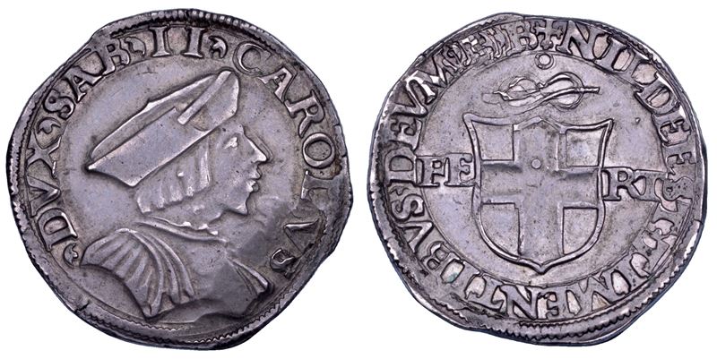 Carlo II il Buono, Ducato di Savoia. Testone (II tipo), argento