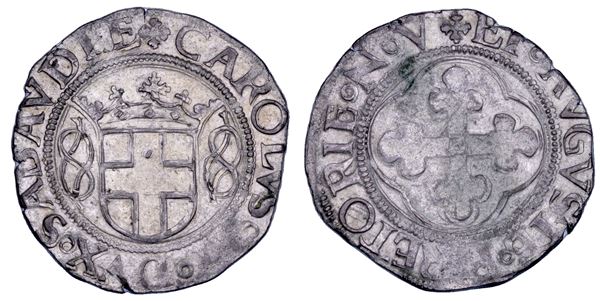 DUCATO DI SAVOIA. CARLO II Il Buono, 1504-1553. Grosso. III tipo. Aosta.