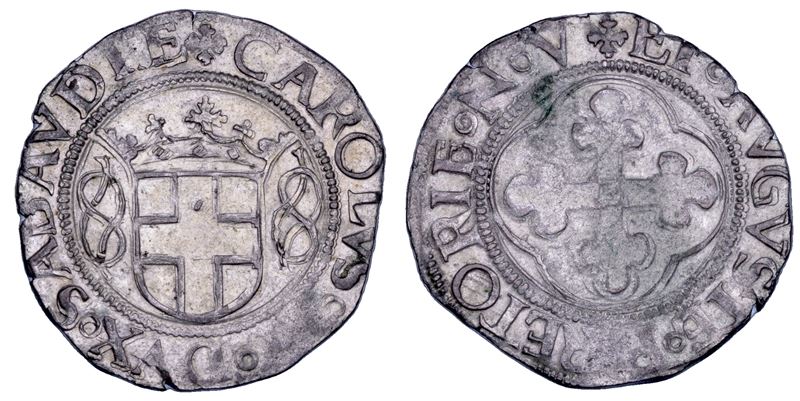 Carlo II il Buono (attrib.), Grosso del Ducato di Savoia, III tipo, Aosta