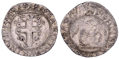 Emanuele Filiberto, Cavallotto sabaudo con testa di ferro, 1554