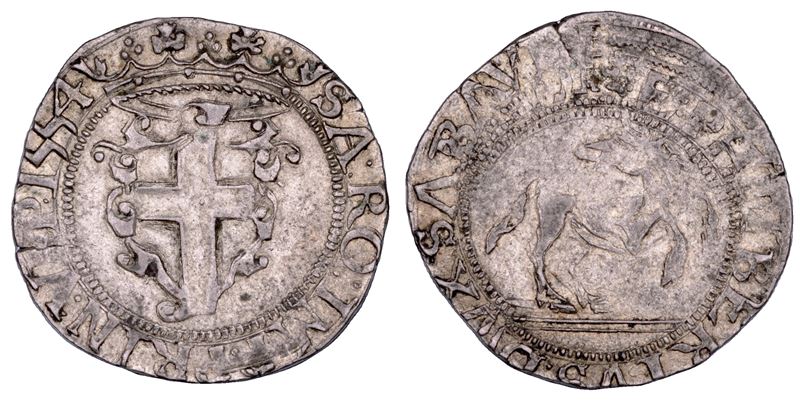 Emanuele Filiberto, Cavallotto sabaudo con testa di ferro, 1554