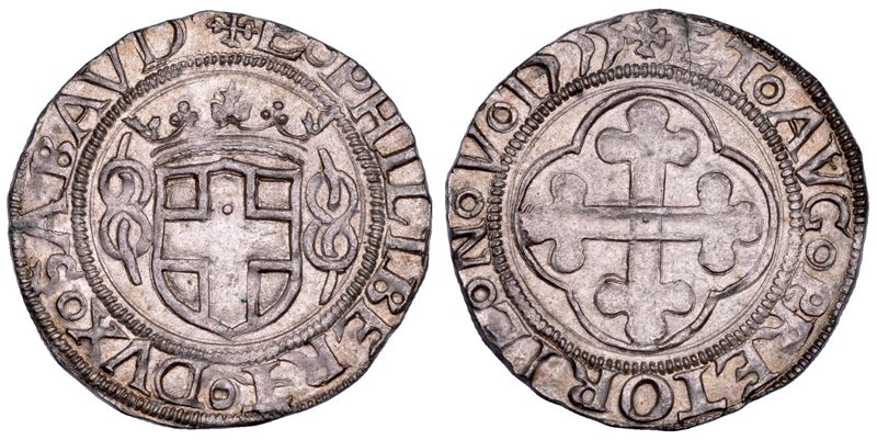 DUCATO DI SAVOIA. EMANUELE FILIBERTO Testa di ferro, 1538-1580. Grosso 1555. I tipo.  - Asta Numismatica - Cambi Casa d'Aste