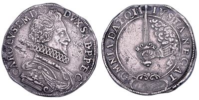 Carlo Emanuele I, Scudo s.d. (II tipo) e spadino del Ducato di Savoia