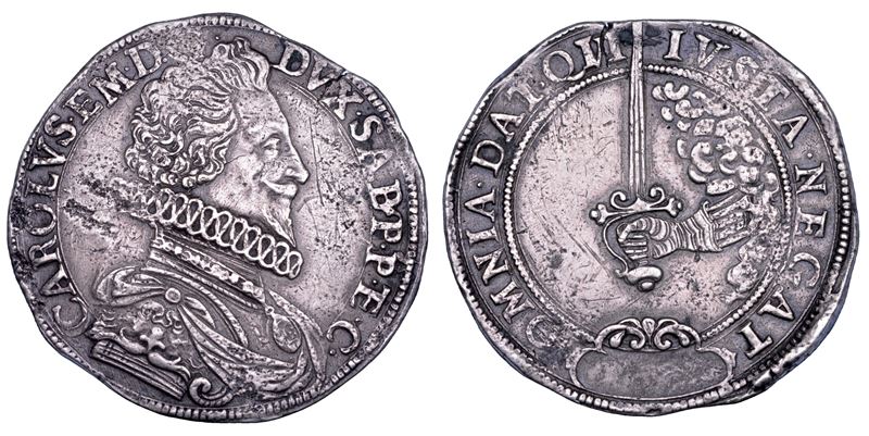 Carlo Emanuele I, Scudo s.d. (II tipo) e spadino del Ducato di Savoia