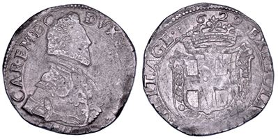 Carlo Emanuele I, Fiorino (III tipo) del Ducato di Savoia, 1629