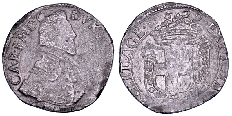 DUCATO DI SAVOIA. CARLO EMANUELE I Il Grande, 1580-1630. Fiorino 1629. III tipo.  - Asta Numismatica - Cambi Casa d'Aste