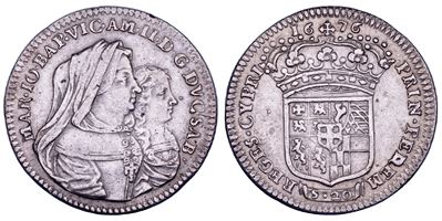 Vittorio Amedeo II, Lira 1676 del Ducato di Savoia (reggenza di Maria Giovanna Battista di Savoia...