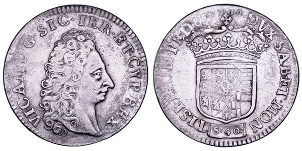 DUCATO DI SAVOIA. VITTORIO AMEDEO II, 1675-1730 (Re di Sicilia, 1713-1718). 2 Lire 1714.