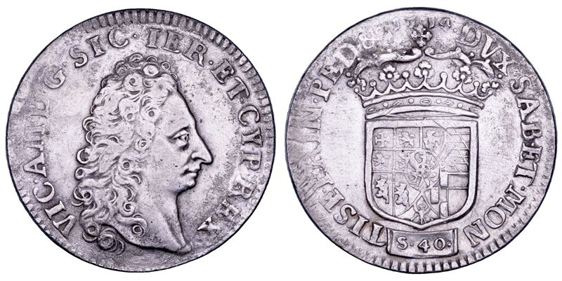 Vittorio Amedeo II (1675–1730), 2 Lire, 1714