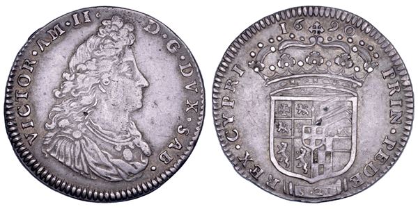 DUCATO DI SAVOIA. VITTORIO AMEDEO II, 1675-1730 (Secondo Periodo: Duca di Savoia, 1680-1713). Lira 1690. II tipo.
