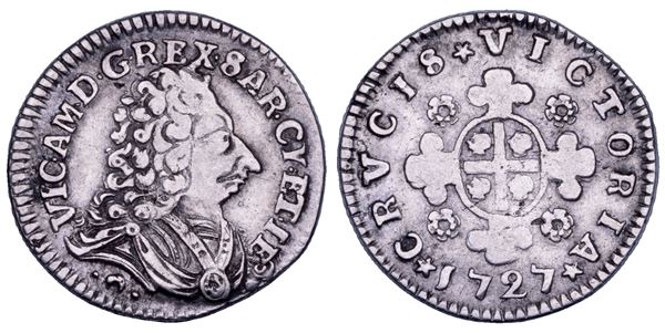 REGNO DI SARDEGNA. VITTORIO AMEDEO II DI SAVOIA, 1718-1730. Reale Sardo 1727.