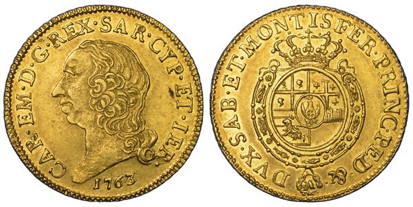 REGNO DI SARDEGNA. CARLO EMANUELE III DI SAVOIA, 1755-1773 (II PERIODO). Doppia Nuova 1763.