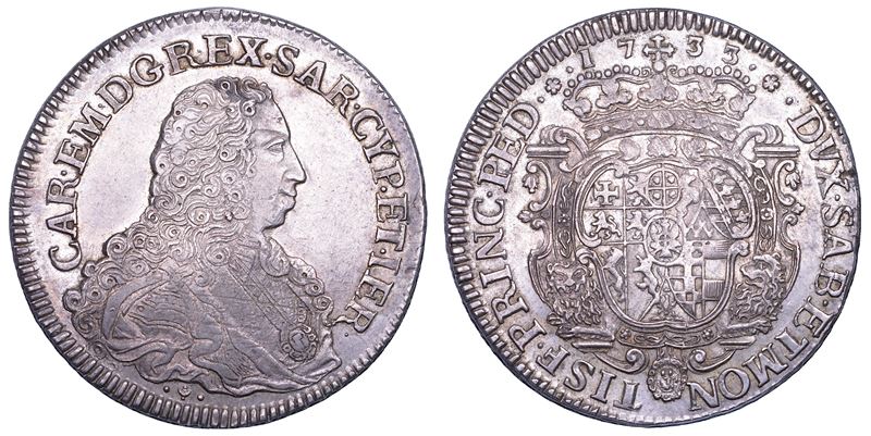 REGNO DI SARDEGNA. CARLO EMANUELE III DI SAVOIA, 1730-1773. Scudo Vecchio da 5 Lire 1733.  - Asta Numismatica - Cambi Casa d'Aste