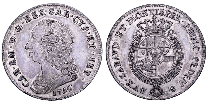 Carlo Emanuele III di Savoia, Scudo nuovo 1756 (Regno di Sardegna)