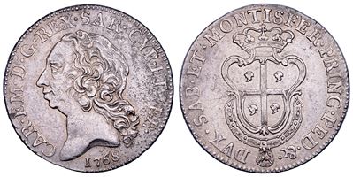 Carlo Emanuele III di Savoia, Mezzo Scudo Sardo (1768)