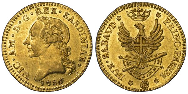 REGNO DI SARDEGNA. VITTORIO AMEDEO III DI SAVOIA, 1773-1796. Doppia Nuova 1786.
