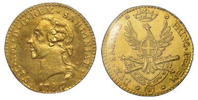 Vittorio Amedeo III di Savoia, Quarto di doppia nuova (Regno di Sardegna), 1786