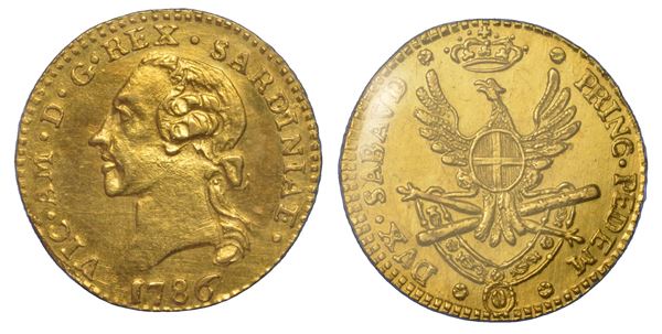 REGNO DI SARDEGNA. VITTORIO AMEDEO III DI SAVOIA, 1773-1796. Quarto di doppia nuova 1786.