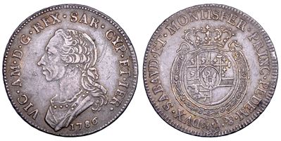 Vittorio Amedeo III di Savoia, Mezzo Scudo da 3 Lire (Sede Vacante?), 1786