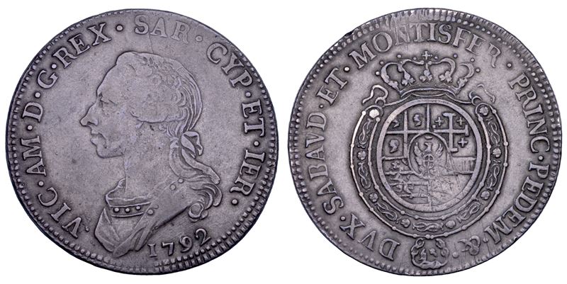 Vittorio Amedeo III di Savoia, Mezzo scudo da 3 lire 1792 (Regno di Sardegna)