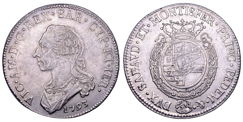 REGNO DI SARDEGNA. VITTORIO AMEDEO III DI SAVOIA, 1773-1796. Mezzo Scudo da 3 Lire 1793.  - Asta Numismatica - Cambi Casa d'Aste