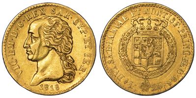 Vittorio Emanuele I di Savoia, Regno di Sardegna, 20 Lire 1818