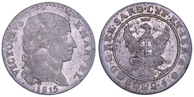 Vittorio Emanuele I di Savoia, 2,6 Soldi del Regno di Sardegna (1815)