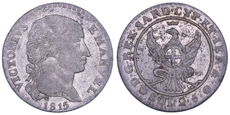 Vittorio Emanuele I di Savoia, 2,6 Soldi del Regno di Sardegna (1815)