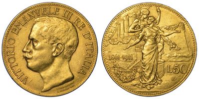 Vittorio Emanuele III di Savoia, 50 Lire 1911 (Regno d’Italia)