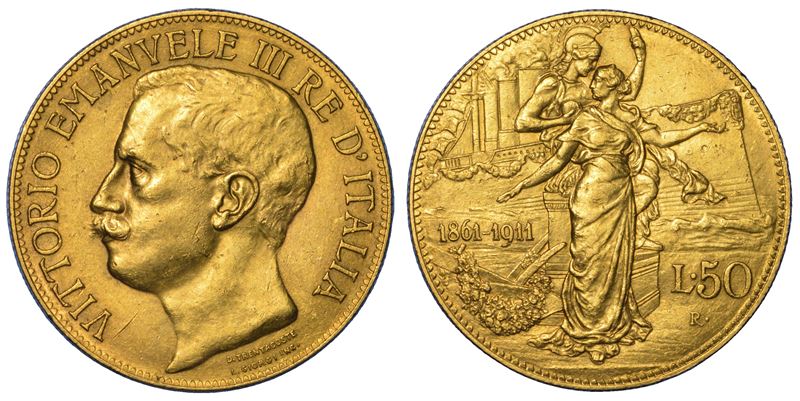 REGNO D'ITALIA. VITTORIO EMANUELE III DI SAVOIA, 1900-1946. 50 Lire 1911.  - Auction Numismatics - Cambi Casa d'Aste