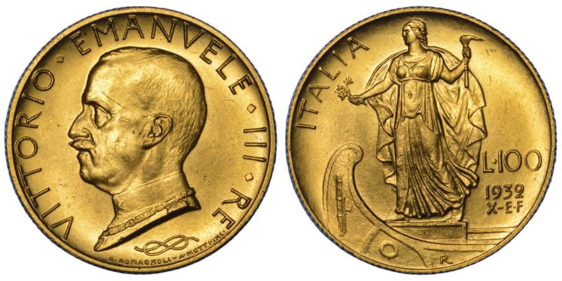 REGNO D'ITALIA. VITTORIO EMANUELE III DI SAVOIA, 1900-1946. 100 lire 1932/A. X.  - Auction Numismatics - Cambi Casa d'Aste