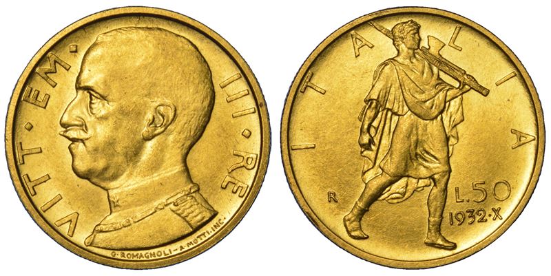 Vittorio Emanuele III di Savoia, 50 Lire Regno d’Italia, 1932/A X, Littore