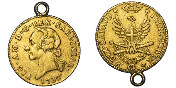 REGNO DI SARDEGNA. VITTORIO AMEDEO III DI SAVOIA, 1773-1796. Mezza Doppia Nuova 1786. Torino.