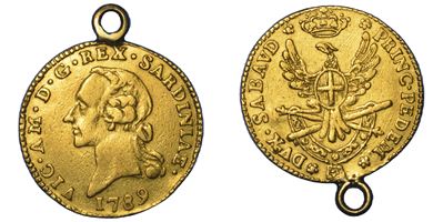 Vittorio Amedeo III di Savoia, Mezza doppia nuova di Sardegna, 1789 (Torino)